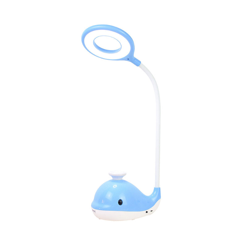 Portable Whale Desk Light With Usb Charging Port - Lovely Blue Reading Lamp For Dormitory
