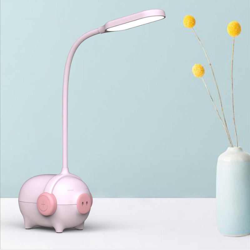 Piggydesk Led Desk Light - Flexible Gooseneck Reading Lamp Pink