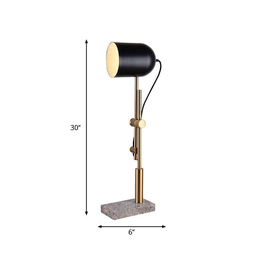 Modern Adjustable Arm Desk Light With Metal Base: Brass And Black Designer Task Lamp