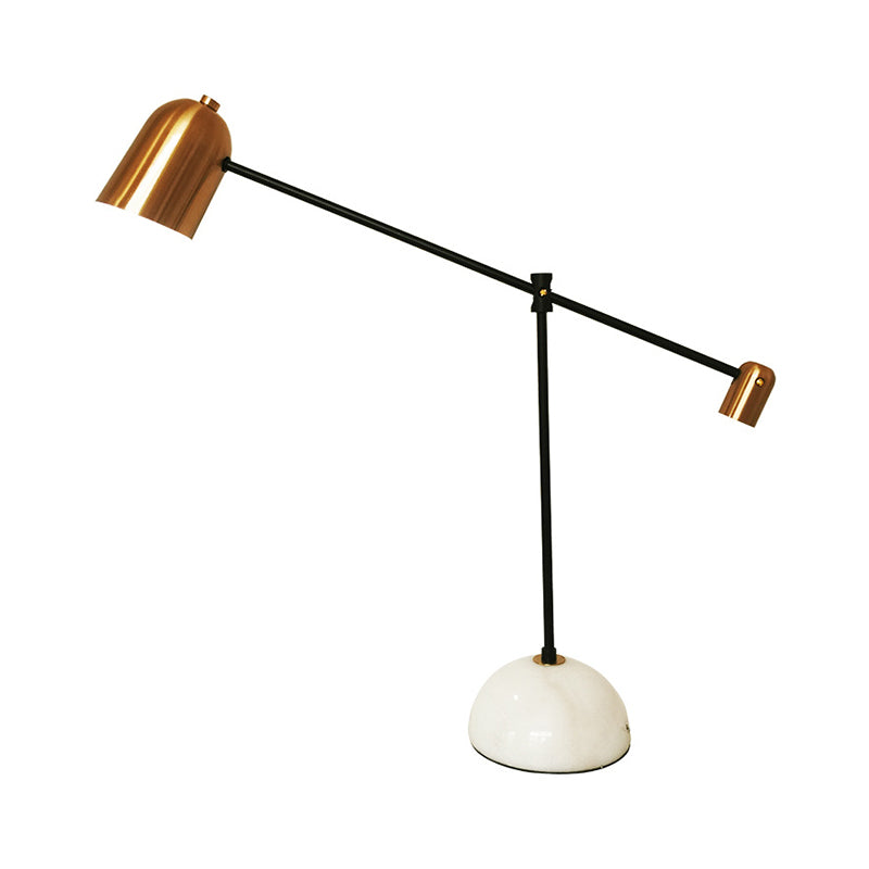 Designer White-Brass Balance Arm Study Desk Lamp