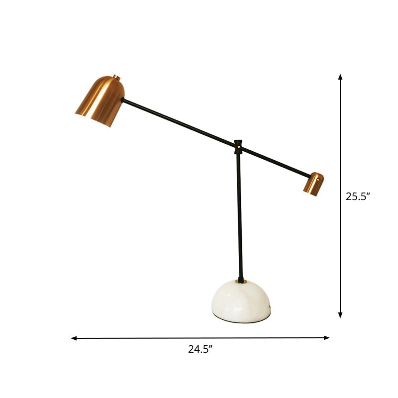 Designer White-Brass Balance Arm Study Desk Lamp