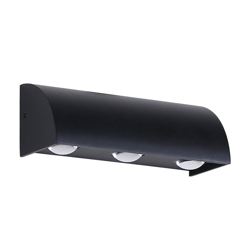 Contemporary Led Wall Sconce Black Metal Shade Flush Mount Design