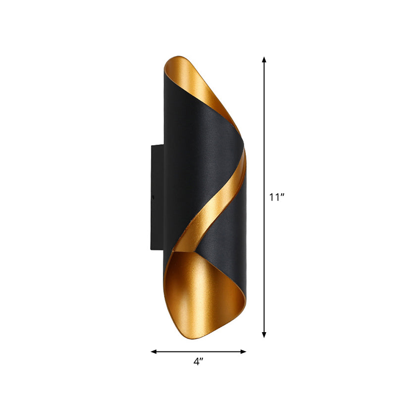 Metal Wall Light With Post-Modern Led Technology Black & Gold Finish