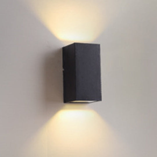 Minimalist Aluminum Wall Sconce With Led Flush Mount For Corridors - Black Small/Large Sizes