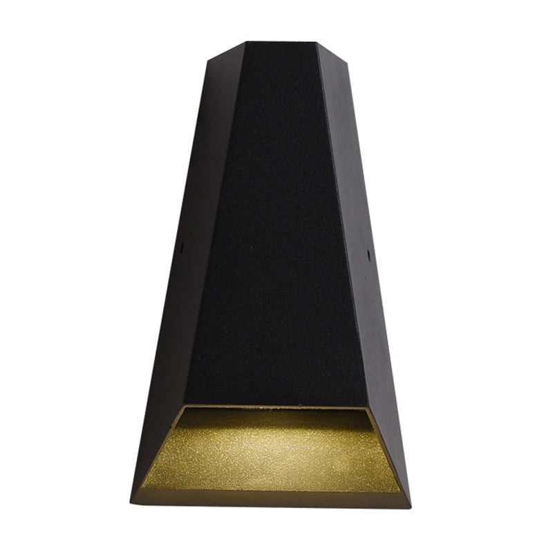 Triangle Aluminum Led Wall Sconce In Black - Simple Style Flush Mount Warm/White Light
