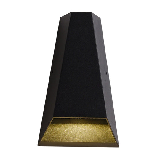Triangle Aluminum Led Wall Sconce In Black - Simple Style Flush Mount Warm/White Light