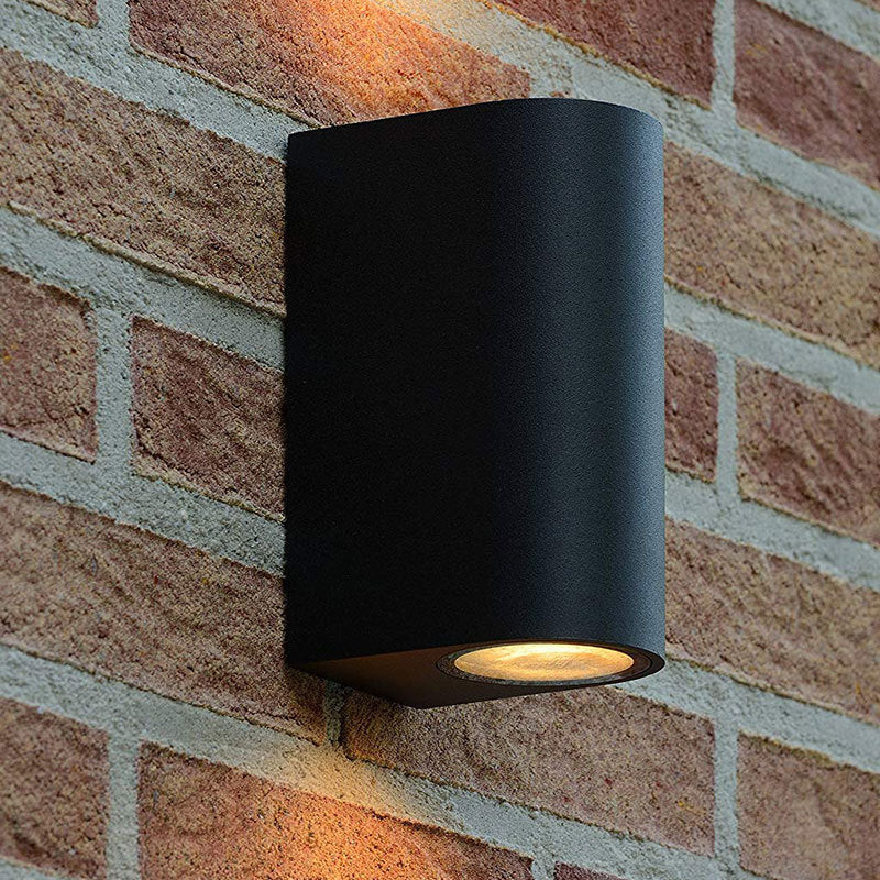 Contemporary Led Outdoor Wall Mount Sconce Light With Metal Shade - Black