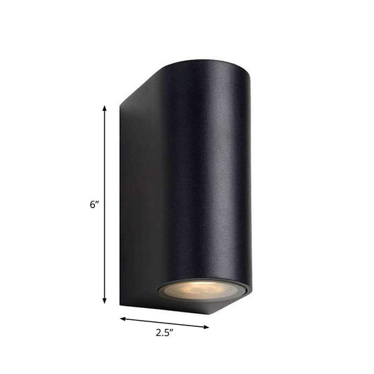 Contemporary Led Outdoor Wall Mount Sconce Light With Metal Shade - Black
