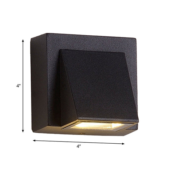 Sleek Metal Led Flush Mount Wall Sconce For Porch - Rectangle Cylinder Triangle Shapes Simplicity