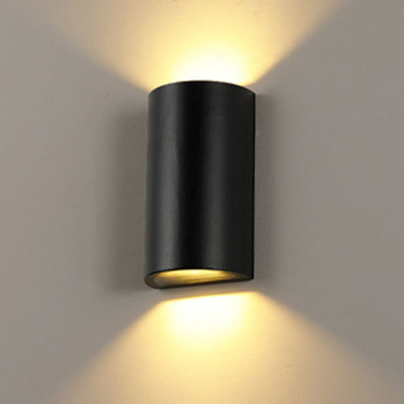 Nordic Metal Black Wall Lamp: Cube/Triangle/Cylinder Led Sconce For Outdoor / C