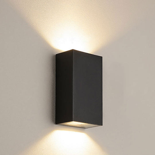 Nordic Metal Black Wall Lamp: Cube/Triangle/Cylinder Led Sconce For Outdoor / D