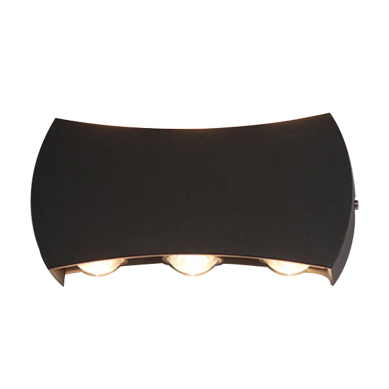 Nordic Metallic Mini Wall Light - Ellipse/Curve/Honeycomb Design 4/6-Bulb Led Washer Sconce In Black