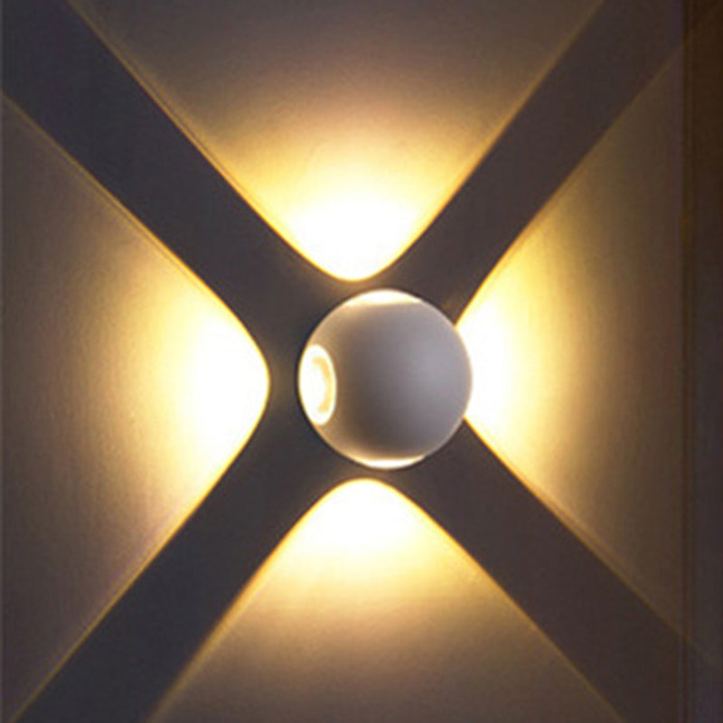 Modern Metal Flush Wall Sconce: Nordic 4-Light Dome Mount Lamp In Black/White