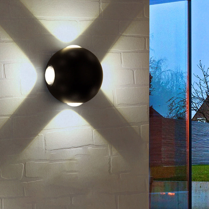 Modern Metal Flush Wall Sconce: Nordic 4-Light Dome Mount Lamp In Black/White Black