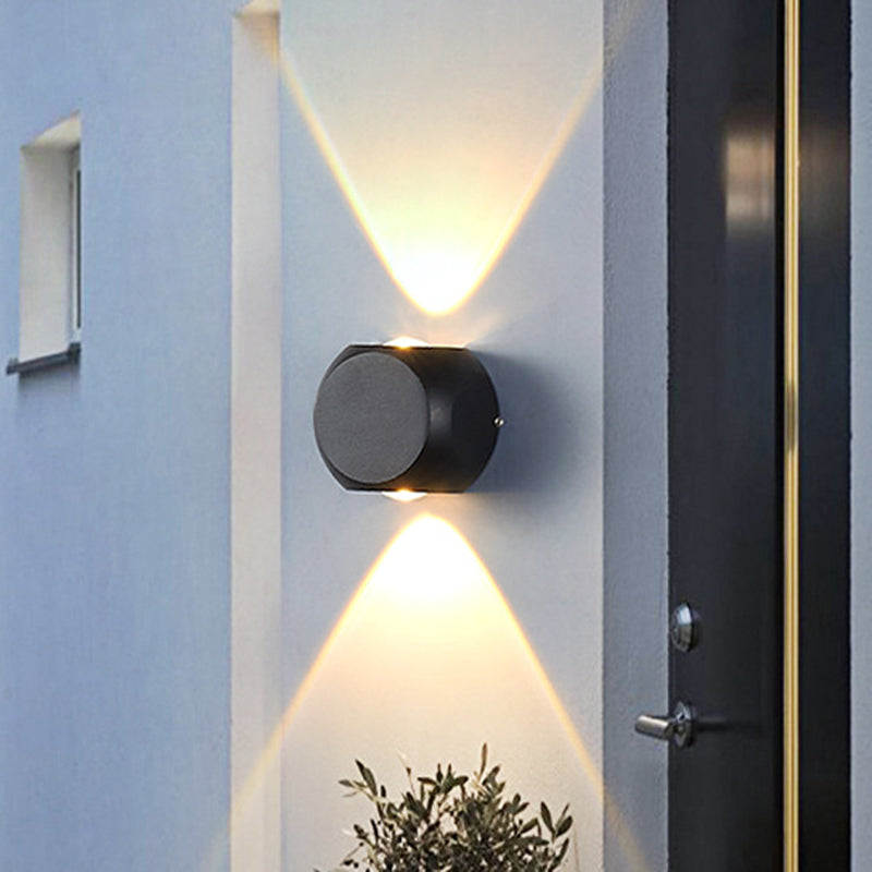 Nordic Aluminum Led Wall Lamp - Mini Cube Washer Sconce For Living Room (2/4-Head) In Black/White 2