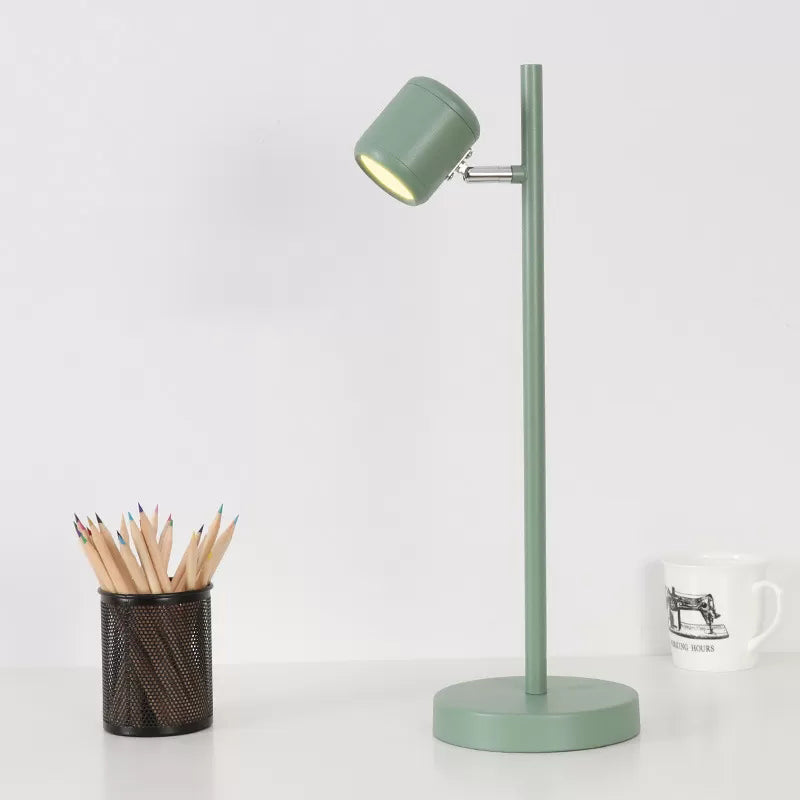 Rotatable Childrens Bedroom Desk Light Metal Macaron Reading Lamp With Plug-In Cord Green