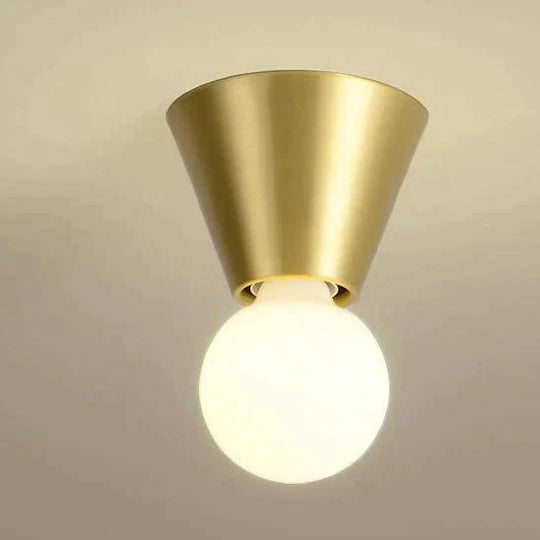 Nordic Minimalist Hall Brass Ceiling Lamp