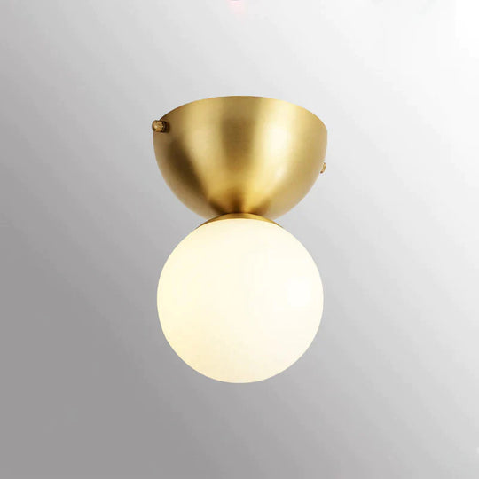 Nordic Minimalist Hall Brass Ceiling Lamp