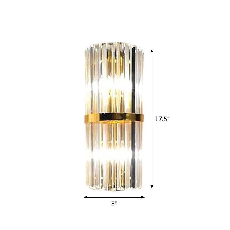 Gold Modern Wall Sconce Lamp With Crystal Shade - 1 2 Or 3 Bulb Options