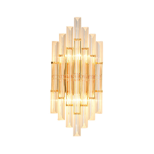 Gold Modern Wall Sconce Lamp With Crystal Shade - 1 2 Or 3 Bulb Options / B