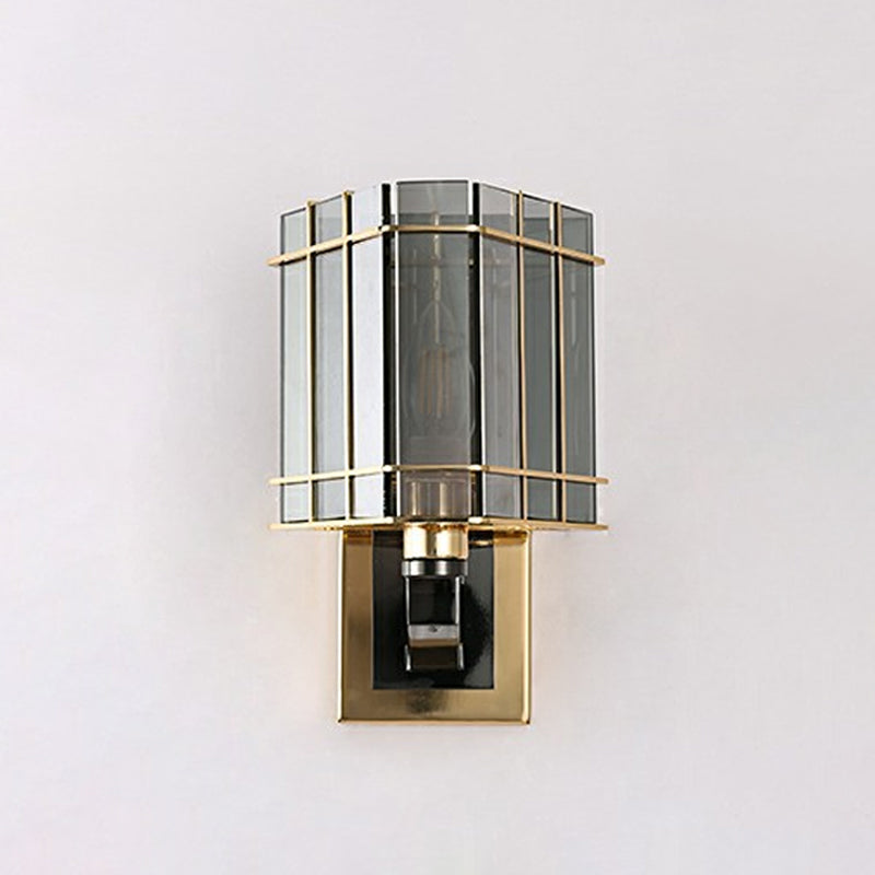 Gold Crystal Bedside Wall Sconce With 2/3 Tiers And 1/3 Light - Postmodern Triangle Design