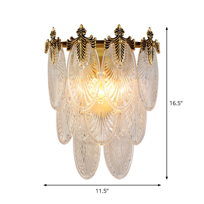 Postmodern Oval Glass Wall Sconce Light Fixture With Gold Finish