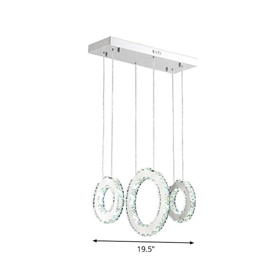 Modern Silver Crystal Pendant Light For Dining Room- 3/5 Lights