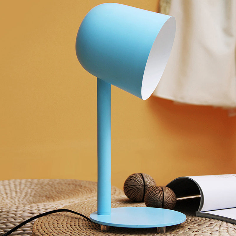 Macaron Loft Desk Lamp - Kindergarten Dormitory Cup Light Sleek Metal Design Blue
