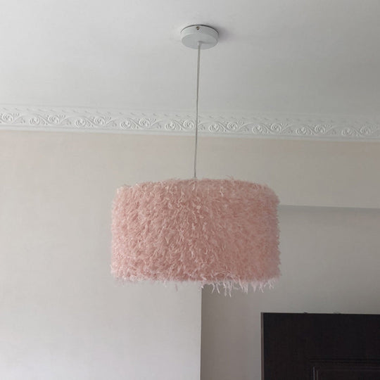 Pink & White Feather Pendant Lamp - Nordic Style