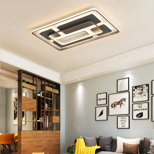 Modern White/Grey Color Ceiling Lights Lamp Rectangular Fashion Led Bedroom Lamps Living Room Lamp Luminaria
