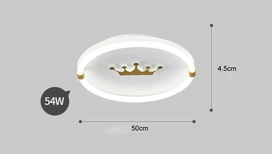 Nordic Warm Crown Master Bedroom Led Ceiling Lamp 50Cm White Light