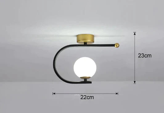 Modern Simple Corridor Lamp Circular Ceiling Black White Light