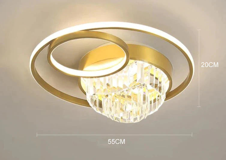 Creative Crystal Light In The Bedroom Copper Ceiling Lamp Big