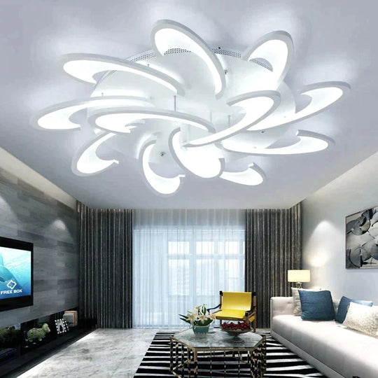 Remote Control Led Ceiling Light With Ultra-Thin Acrylic Lamp For Living Room Bed Flush Mount