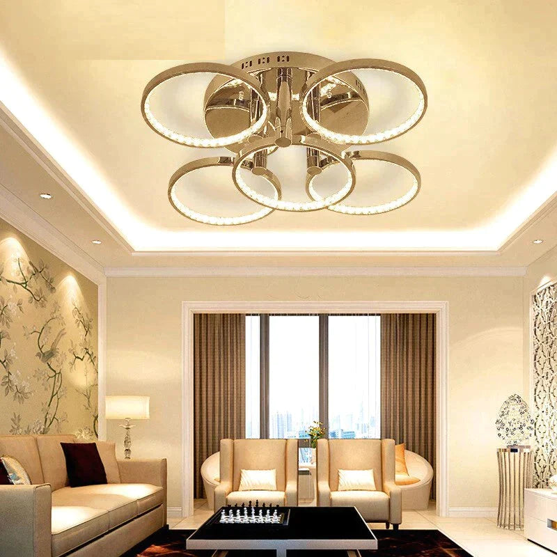 Led Crystal Ceiling Light For Dining Room Living Lamparas De Techo Cristal Pendant Decoration Lampe