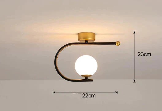 Modern Simple Corridor Lamp Circular Ceiling Black Warm Light