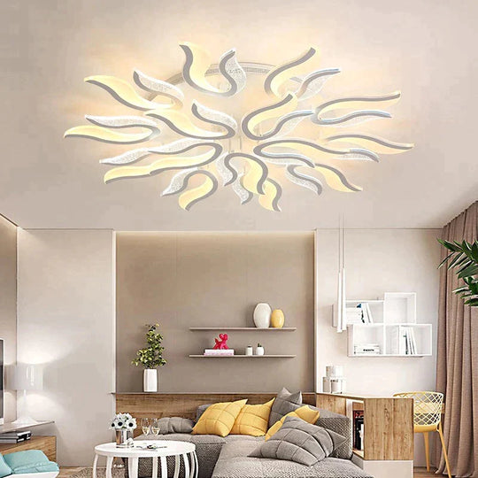 Modern New Acrylic Led Ceiling Chandelier Lights White Color For Living Room Bedroom Chandelier