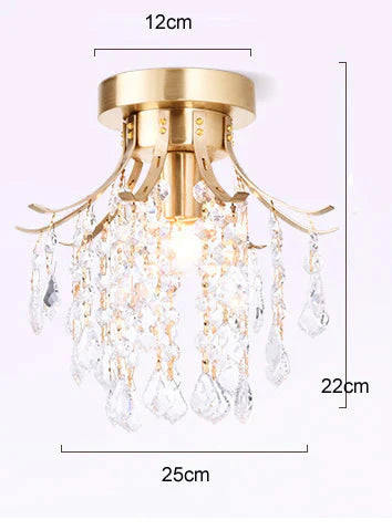 Creative European Crystal Road Lamp Copper Ceiling Lamp