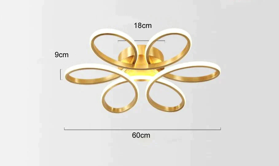Nordic Fancy Bedroom Copper Ceiling Lamp Stepless Dimming