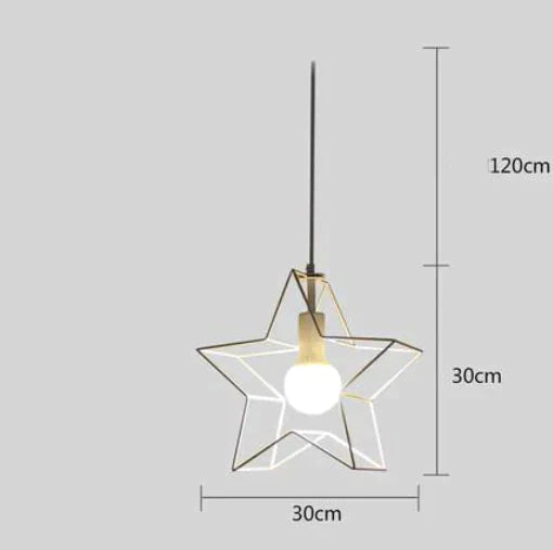 Nordic Creative Lovely Star Chandelier Single White / Without Bulb Ceiling
