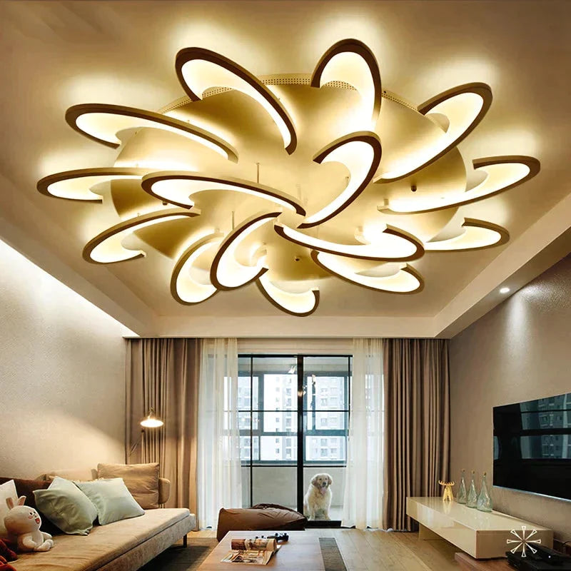Remote Control Led Ceiling Light With Ultra-Thin Acrylic Lamp For Living Room Bed Flush Mount