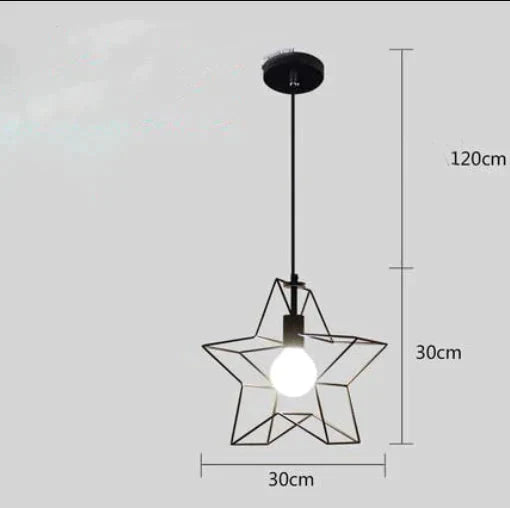 Nordic Creative Lovely Star Chandelier Single Black / Without Bulb Ceiling