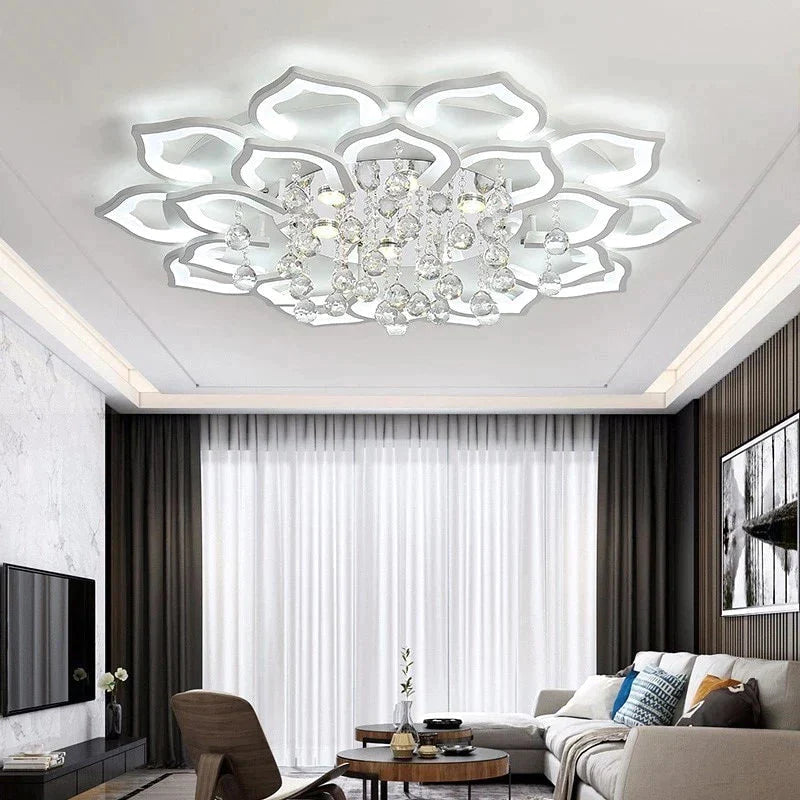 White Acrylic Modern Chandelier Lights For Living Room Bedroom Remote Control Led Indoor Lamp Home Dimmable Lighting Fixtures De