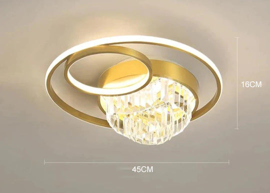 Creative Crystal Light In The Bedroom Copper Ceiling Lamp Small