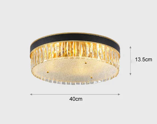 Modern Light Luxury Crystal Round Bedroom Dining Room Ceiling Lamp 40Cm