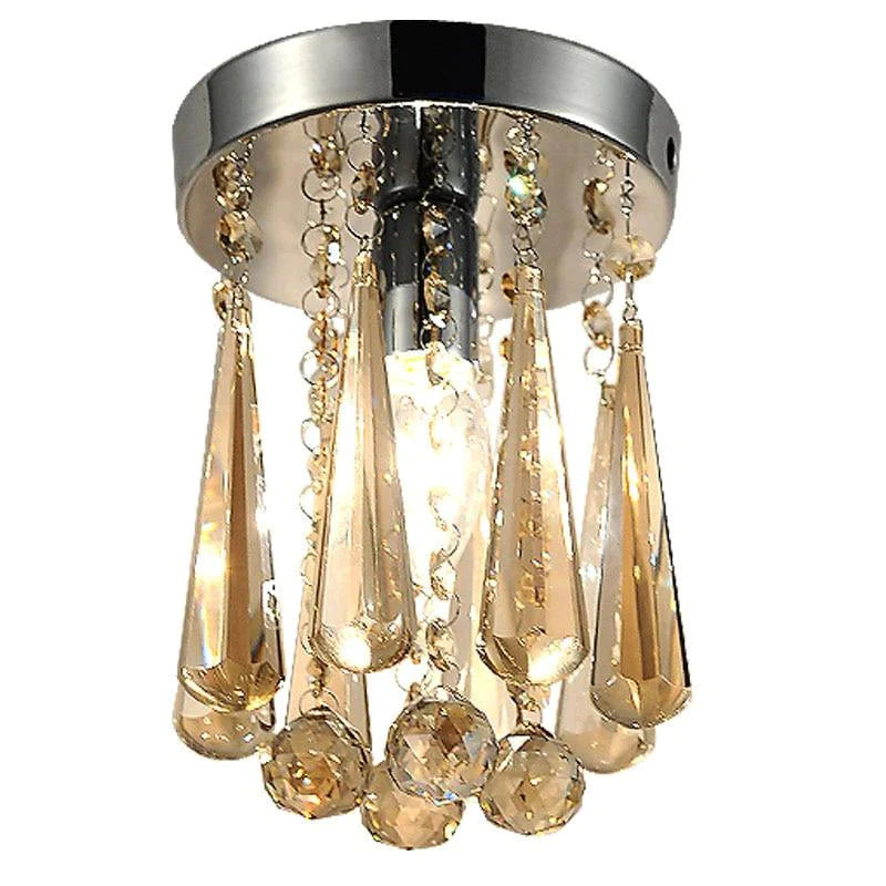 Crystal Ceiling Light Flush Mount Ceiling Light Fixture Ceiling Lamp with Crystal Beads for Bedroom Hallway Living Room Kitchen