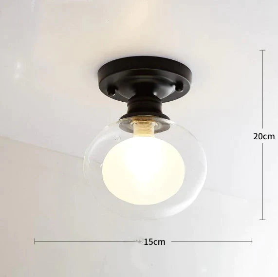 Modern Minimalist Glass Bulb Lamp Ceiling B / Warm Light