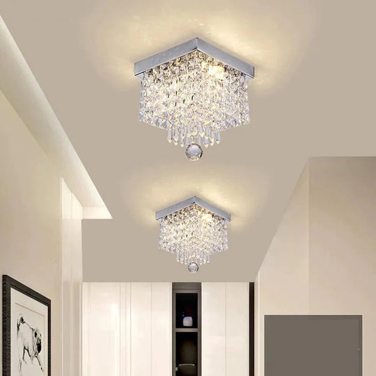 Square simple aisle living room LED ceiling crystal lamp balcony entrance corridor corridor aisle lamp creative ceiling lamp