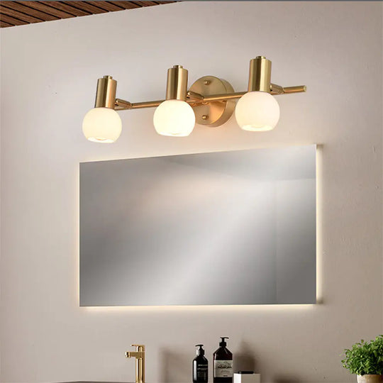 2/3 Bulbs Bubble Shade Wall Sconce Lighting For Modern Bedrooms In Brass 3 /