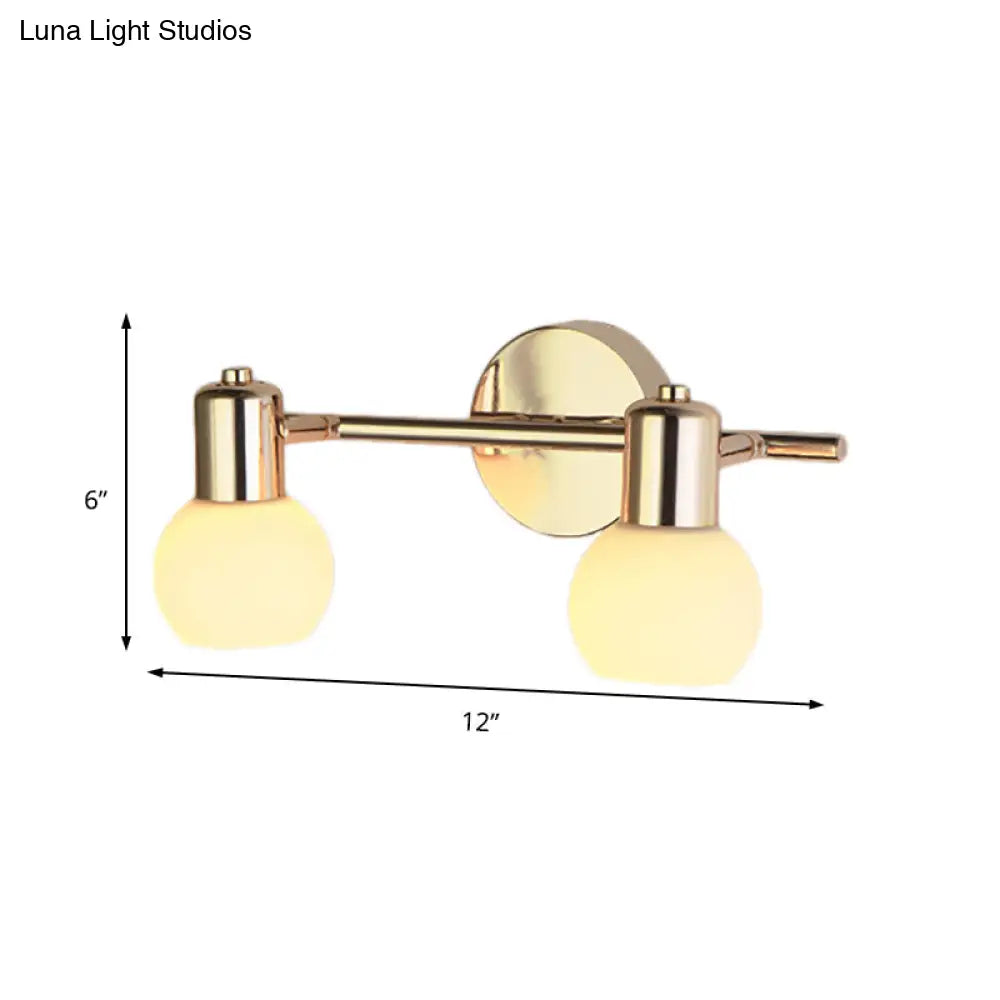 2/3 Bulbs Bubble Shade Wall Sconce Lighting For Modern Bedrooms In Brass